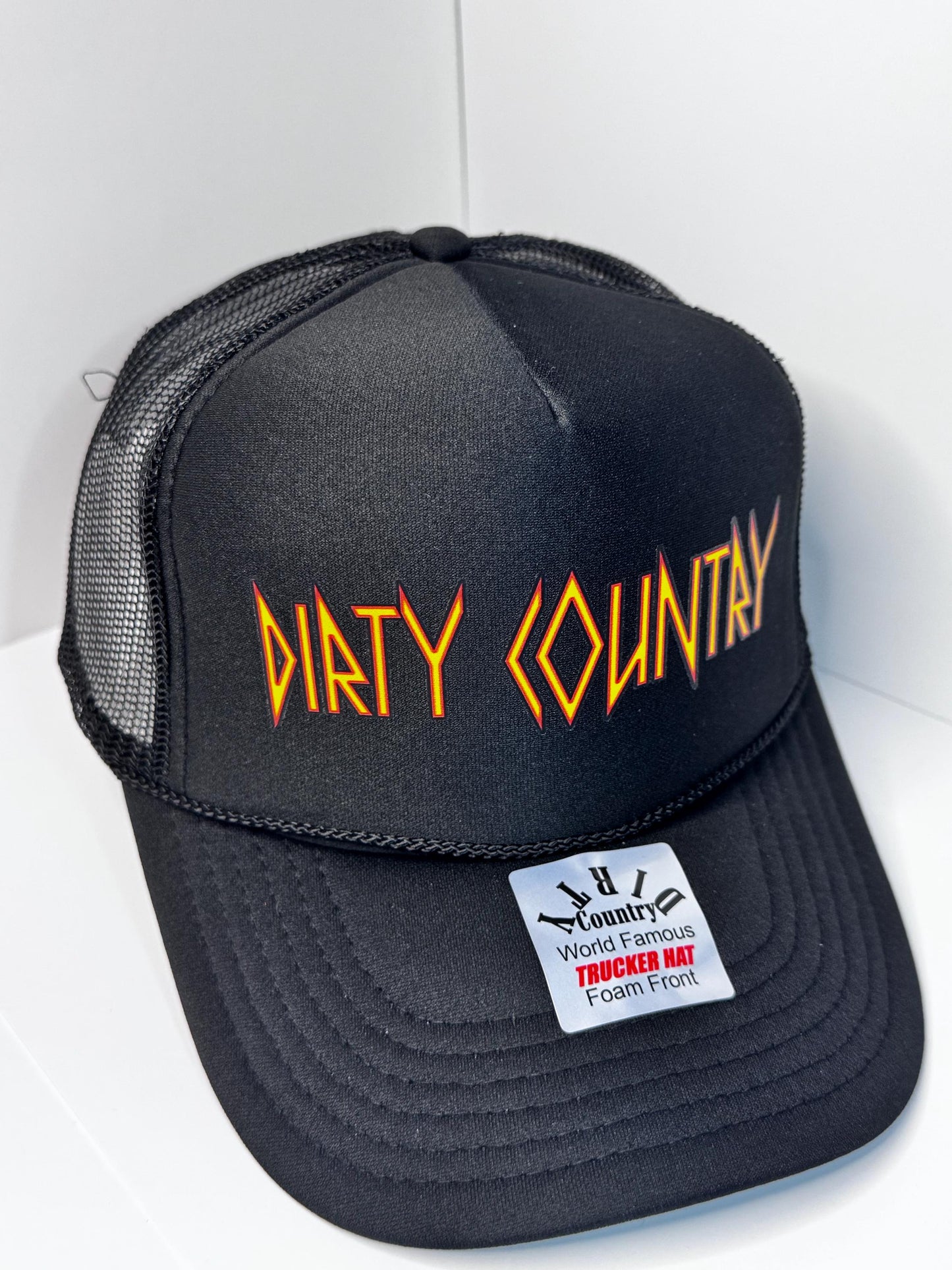 Original Dirty Country Def Custom Trucker Hat with parody design, Adjustable Snapback Closure, and Ideal for Any Occasion