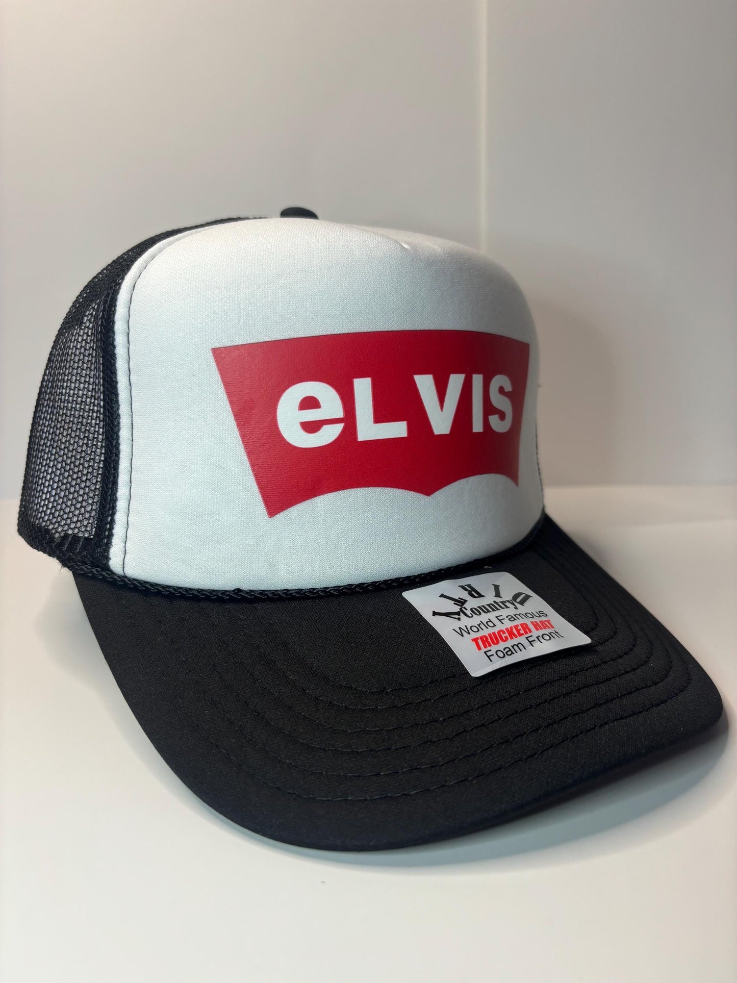 Elvis Custom Custom Trucker Hat with parody design, Adjustable Snapback Closure, and Ideal for Any Occasion