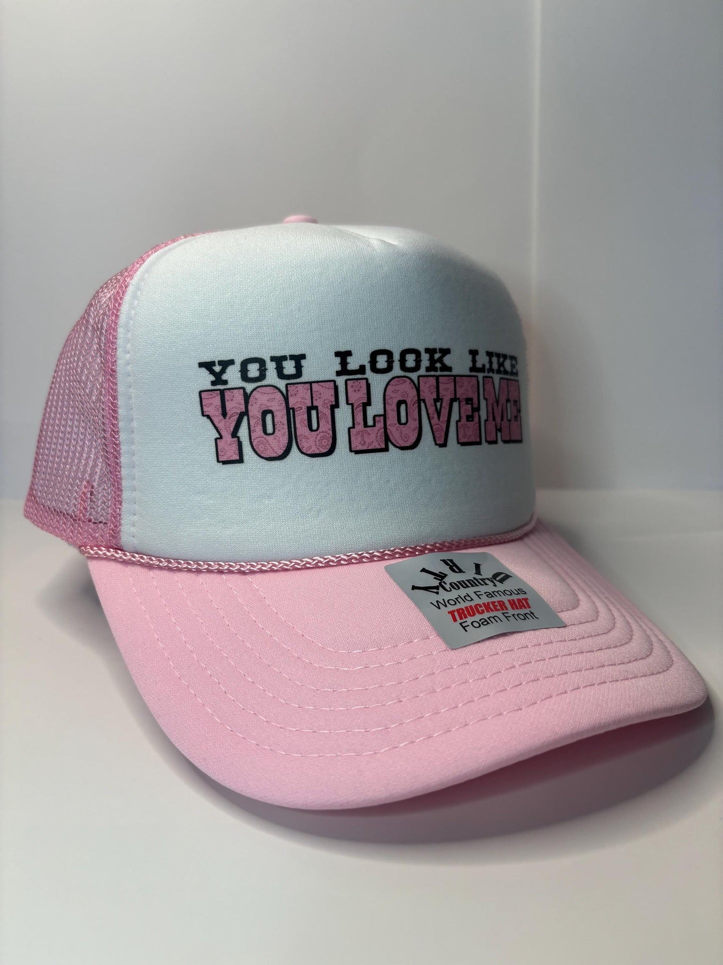 You look like you love me Custom Trucker Hat with parody design, Adjustable Snapback Closure, and Ideal for Any Occasion