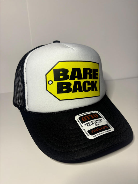 Bare Back Custom Trucker Hat with parody design, Adjustable Snapback Closure, and Ideal for Any Occasion