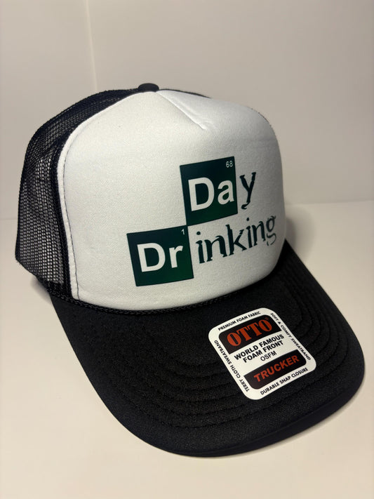 Day Drinking Custom Trucker Hat with parody design, Adjustable Snapback Closure, and Ideal for Any Occasion