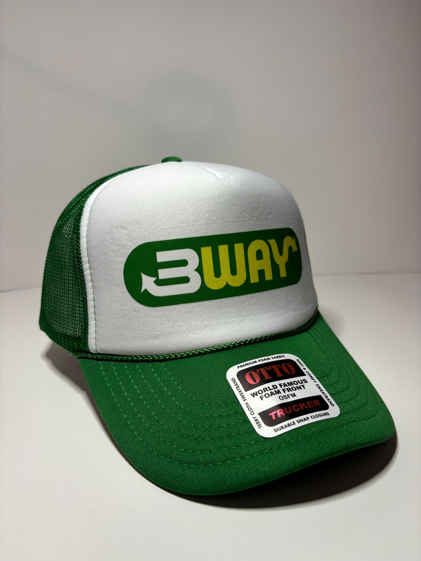 Custom Trucker Hat with parody design, Adjustable Snapback Closure, and "3 Way" Logo, Ideal for Any Occasion