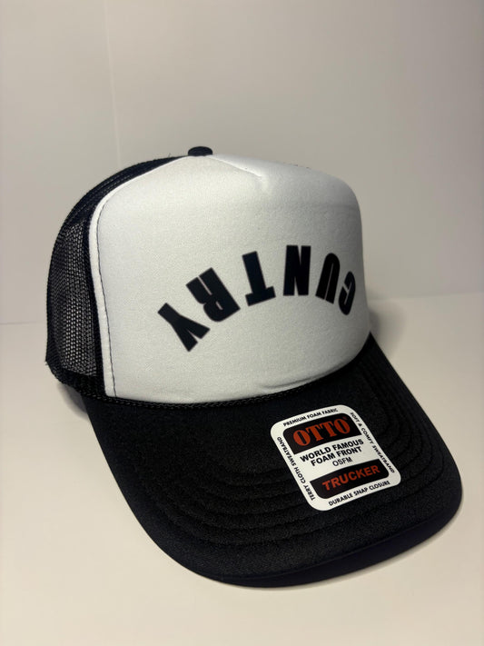 Cuntry Custom Trucker Hat with parody design, Adjustable Snapback Closure, and Ideal for Any Occasion