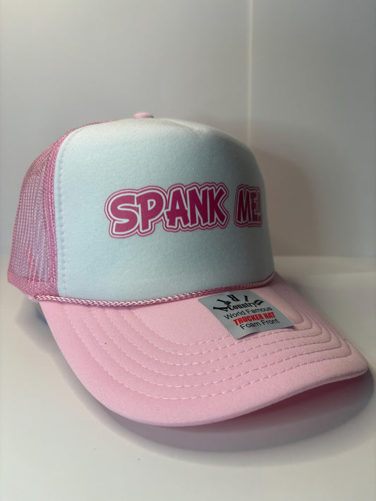 Spank Me Custom Trucker Hat with parody design, Adjustable Snapback Closure, and Ideal for Any Occasion