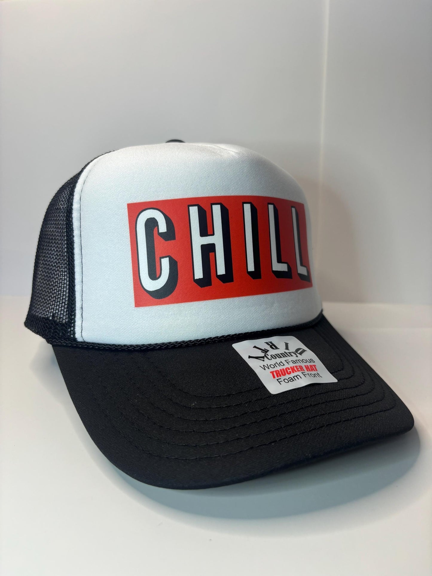 Chill or Netflix and Chill Custom Trucker Hat with parody design, Adjustable Snapback Closure, and Ideal for Any Occasion