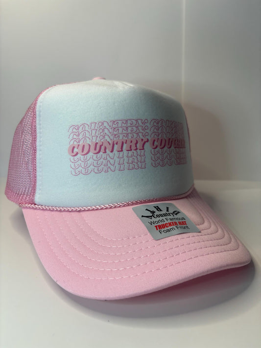 Country Cougar Custom Trucker Hat with parody design, Adjustable Snapback Closure, and Ideal for Any Occasion