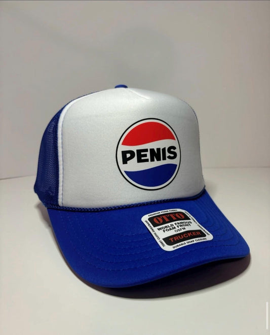 Penis Custom Trucker Hat with parody design, Adjustable Snapback Closure, and Logo, Ideal for Any Occasion