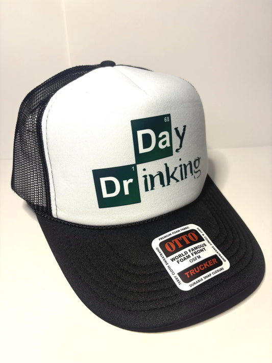 Day Drinking Custom Trucker Hat with parody design, Adjustable Snapback Closure, and Ideal for Any Occasion