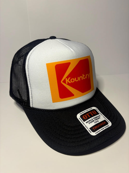 Kountry  Custom Trucker Hat with parody design, Adjustable Snapback Closure, and Ideal for Any Occasion