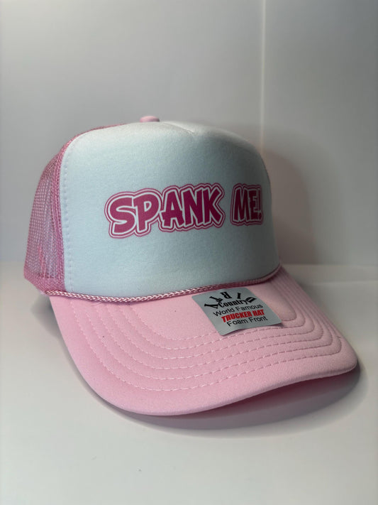 Spank Me Custom Trucker Hat with parody design, Adjustable Snapback Closure, and Ideal for Any Occasion