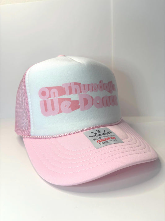 On Thursday’s we dance Custom Trucker Hat with parody design, Adjustable Snapback Closure, and Ideal for Any Occasion