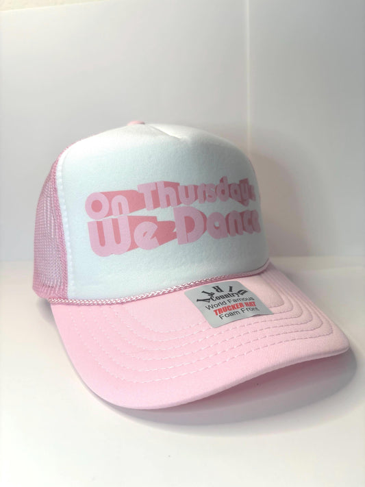 On Thursday’s we dance Custom Trucker Hat with parody design, Adjustable Snapback Closure, and Ideal for Any Occasion