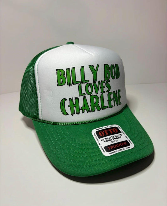 Billy Bob loves Charlene Custom Trucker Hat with parody design, Adjustable Snapback Closure, and  Ideal for Any Occasion