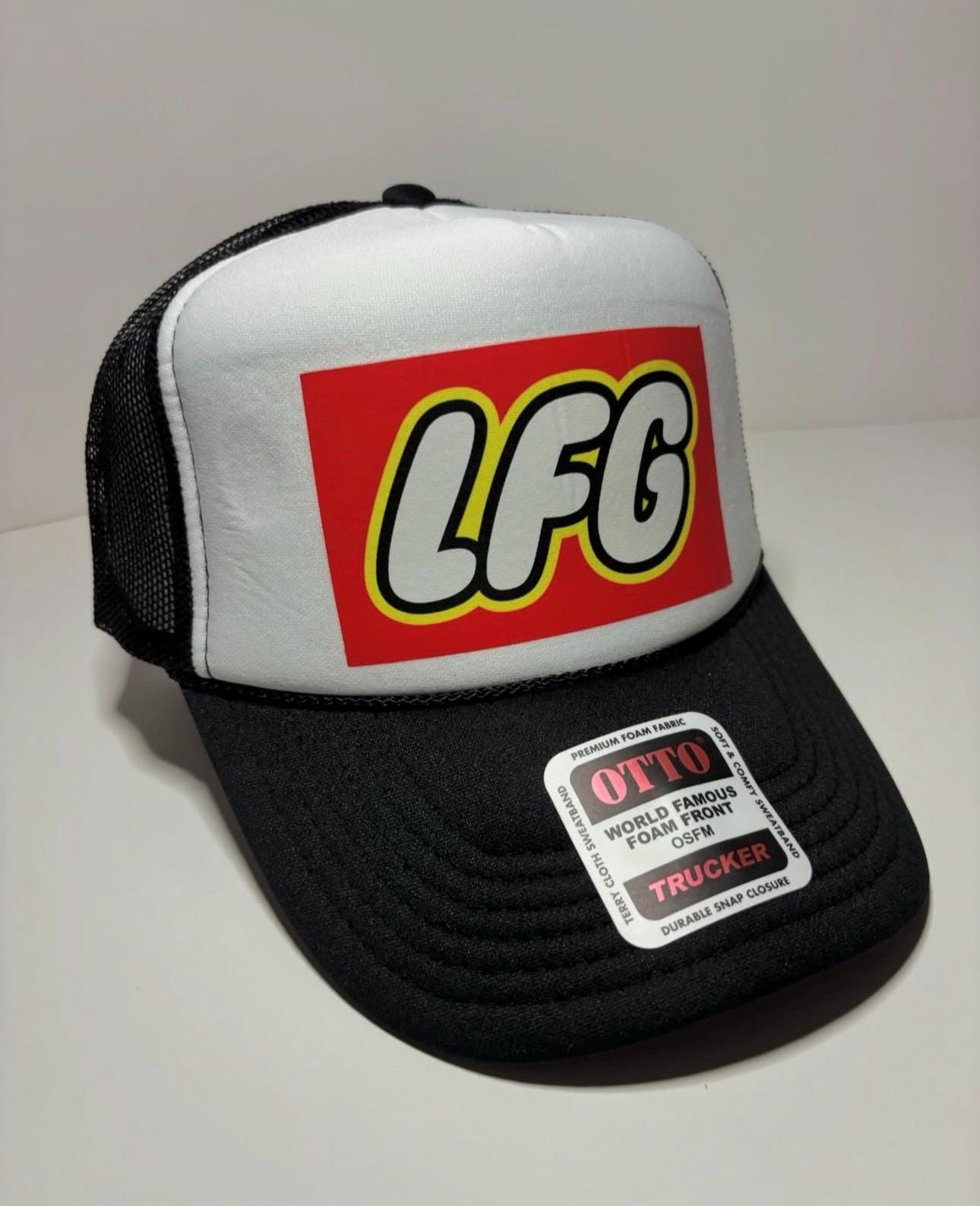 LFG Custom Trucker Hat with parody design, Adjustable Snapback Closure, and Ideal for Any Occasion