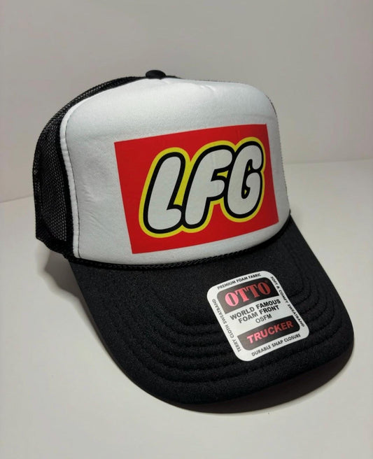 LFG Custom Trucker Hat with parody design, Adjustable Snapback Closure, and Ideal for Any Occasion